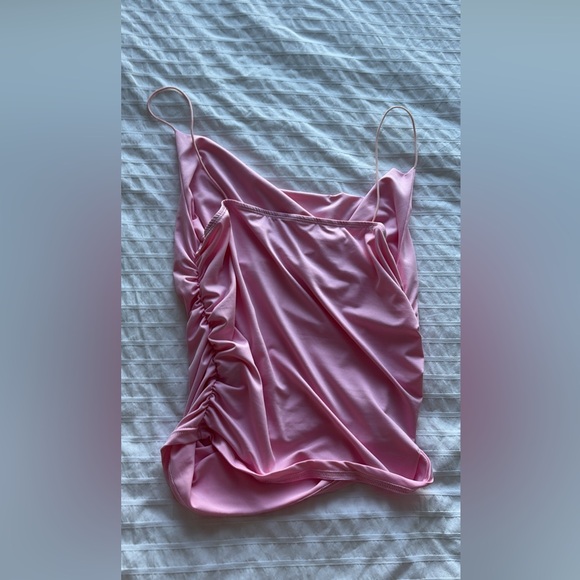Pink Ruched Spaghetti Strap Top - Picture 2 of 2